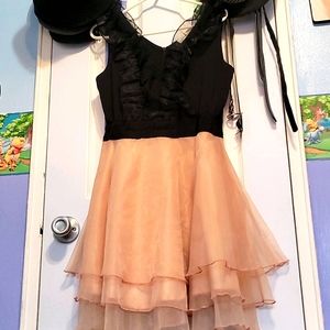 Black and dusty rose casual party dress